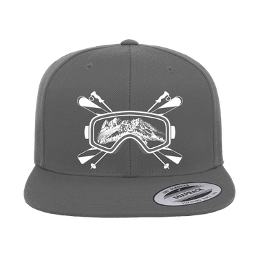 Ski Goggles Embroidered Flat Bill Cap